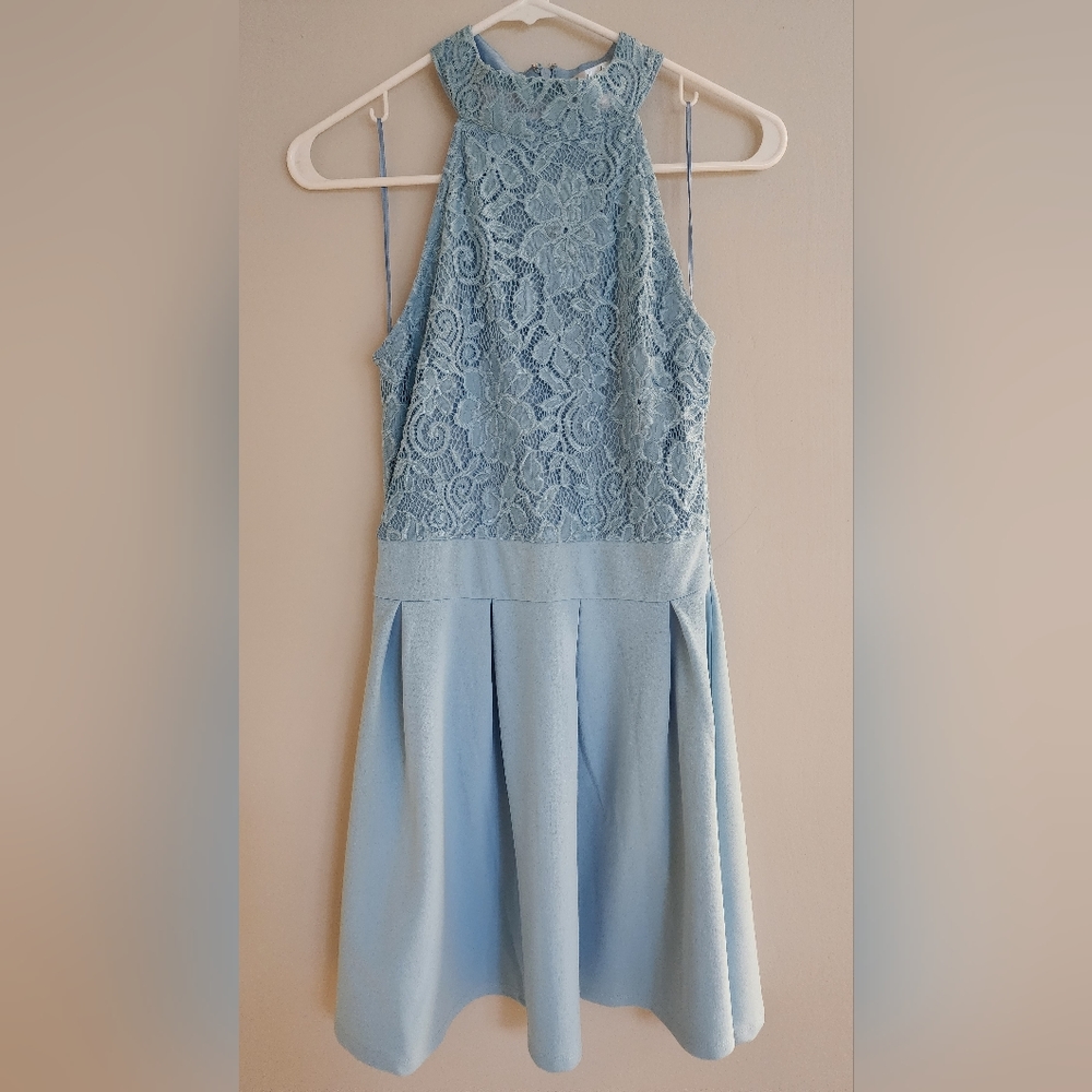 Blue Dress Lace Top